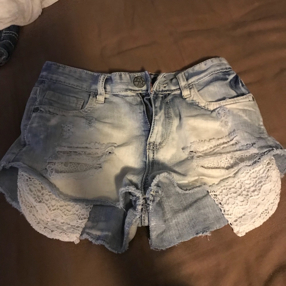 blue jean shorts